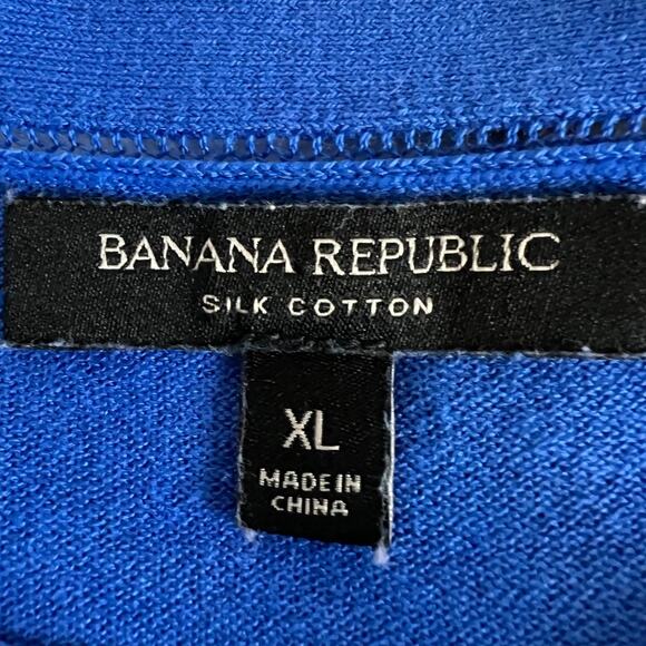 Banana Republic Womens Silk Cotton Sweater XL Blue Boatneck Long Sleeve - Picture 4 of 5